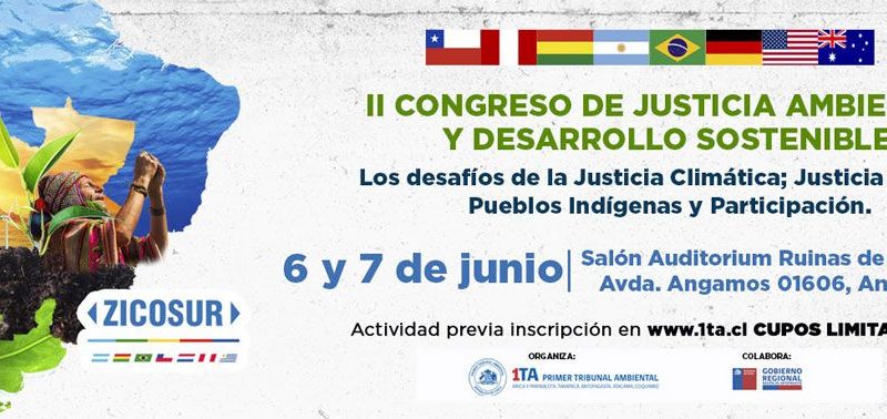 II Congreso de Justicia Ambiental y Desarrollo Sostenible Zicosur que llevará a cabo el 6 y 7 de junio en Antofagasta