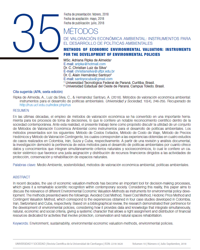 Métodos de valoración económica ambiental: instrumentos para el desarrollo de políticas ambientales