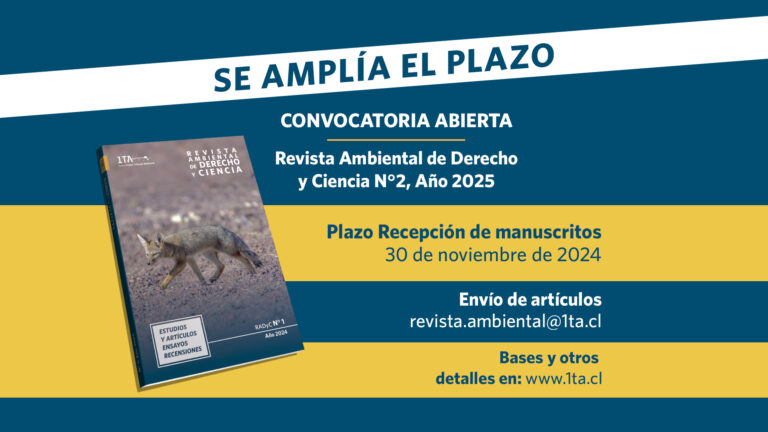 Primer Tribunal Ambiental extiende el plazo de convocatoria para  la Revista Ambiental de Derecho y Ciencia 2025 