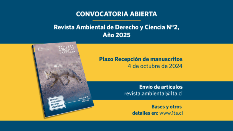 Primer Tribunal Ambiental lanza convocatoria para la Revista Ambiental de Derecho y Ciencia 2025