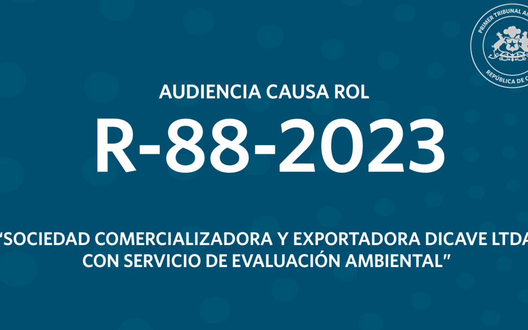 Ahora: Audiencia R-88-2023 «Sociedad Comercializadora y exportadora Dicave Ltda. con Servicio de Evaluación Ambiental»