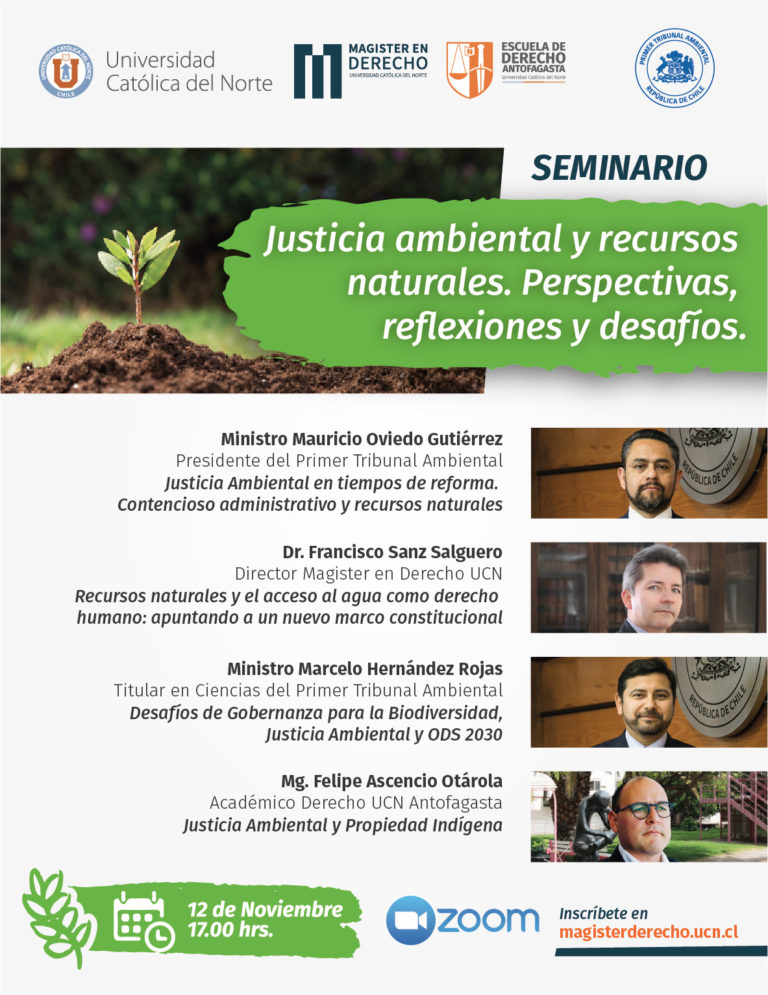 Seminario abordará los desafíos y perspectivas de la justicia ambiental y los recursos naturales